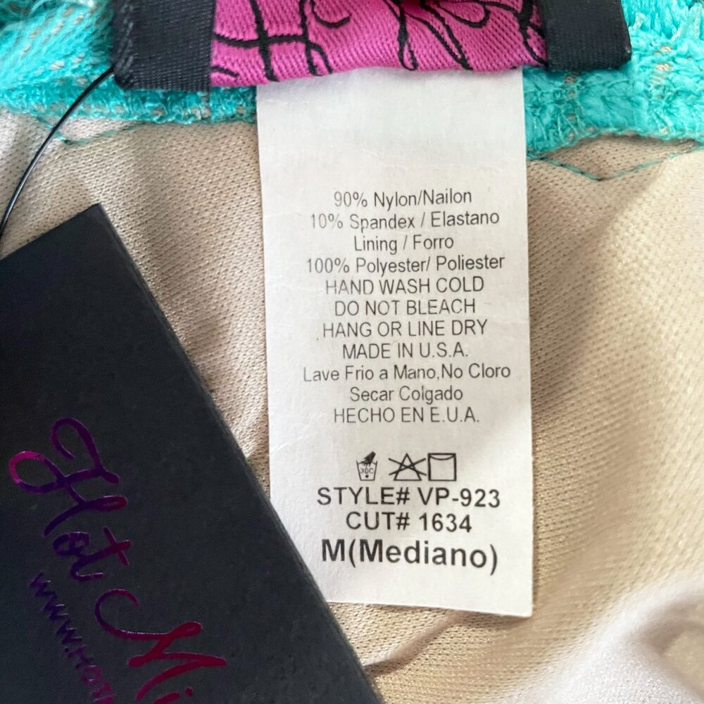 Hot Miami Styles Sexy Teal Lace Dress | Padded Bra Open Back | Size M - Picture 13 of 14